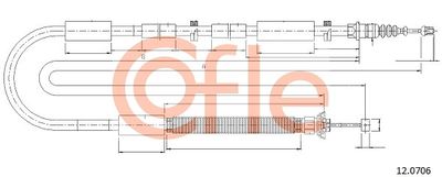 Cable Pull, parking brake COFLE 12.0706