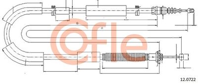 Cable Pull, parking brake COFLE 12.0722