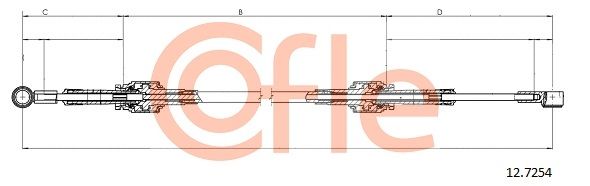 COFLE 12.7254 Cable Pull, manual transmission