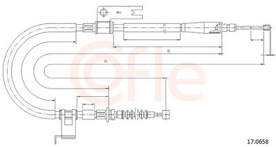 Cable Pull, parking brake COFLE 17.0658