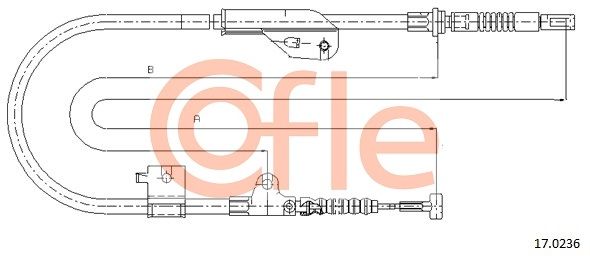 COFLE 17.0236 Cable Pull, parking brake