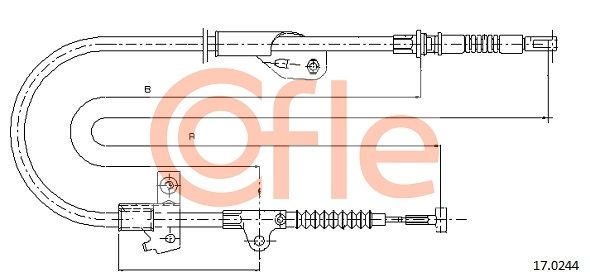 COFLE 17.0244 Cable Pull, parking brake