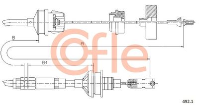 Cable Pull, clutch control COFLE 492.1