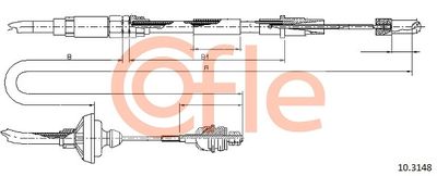 Cable Pull, clutch control COFLE 92.10.3148