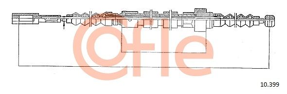 COFLE 92.10.399 Cable Pull, parking brake