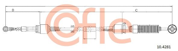 COFLE 92.10.4281 Cable Pull, manual transmission