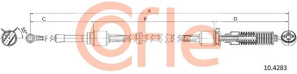 COFLE 92.10.4283 Cable Pull, manual transmission