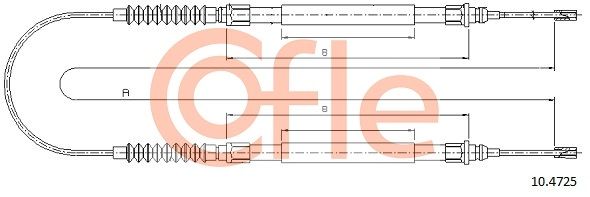 COFLE 92.10.4725 Cable Pull, parking brake