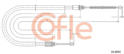 Cable Pull, parking brake COFLE 92.10.6692