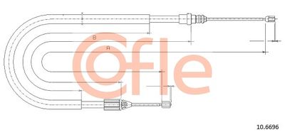 Cable Pull, parking brake COFLE 92.10.6696