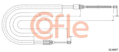 Cable Pull, parking brake COFLE 92.10.6697