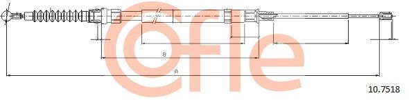 COFLE 92.10.7518 Cable Pull, parking brake
