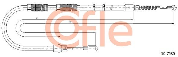 COFLE 92.10.7535 Cable Pull, parking brake