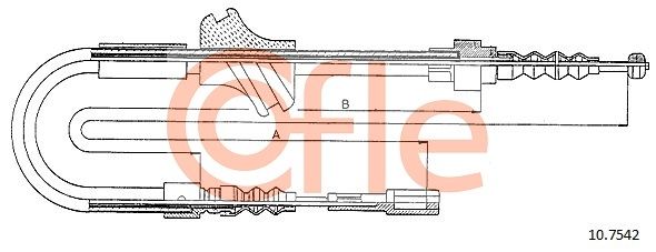 COFLE 92.10.7542 Cable Pull, parking brake
