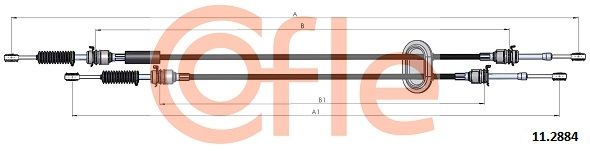 COFLE 92.11.2884 Cable Pull, manual transmission