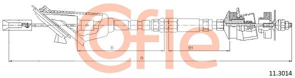 COFLE 92.11.3014 Cable Pull, clutch control