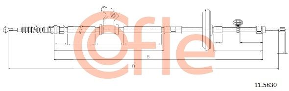 COFLE 92.11.5830 Cable Pull, parking brake