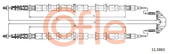 COFLE 92.11.5863 Cable Pull, parking brake