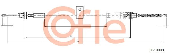 COFLE 92.17.0009 Cable Pull, parking brake