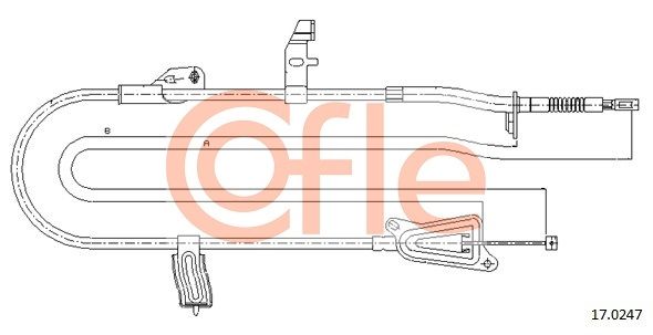 COFLE 92.17.0247 Cable Pull, parking brake