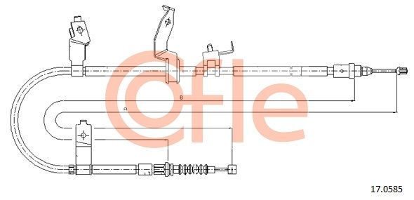 COFLE 92.17.0585 Cable Pull, parking brake