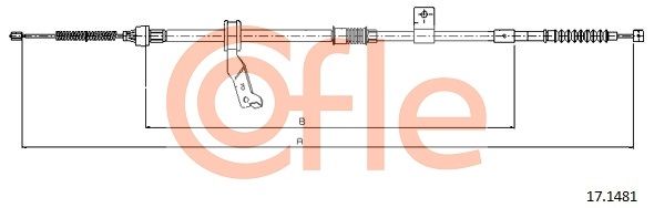 COFLE 92.17.1481 Cable Pull, parking brake