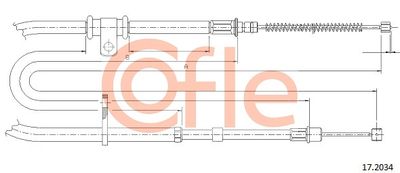 Cable Pull, parking brake COFLE 92.17.2034