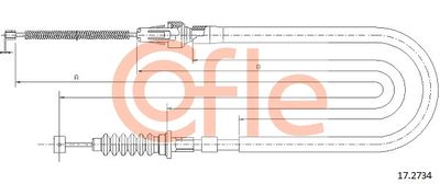 Cable Pull, parking brake COFLE 92.17.2734