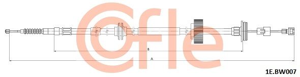 COFLE 92.1E.BW007 Cable Pull, parking brake