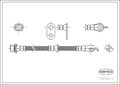 Brake Hose CORTECO 19034274