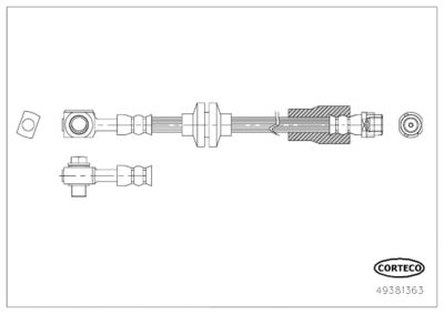 Brake Hose CORTECO 49381363