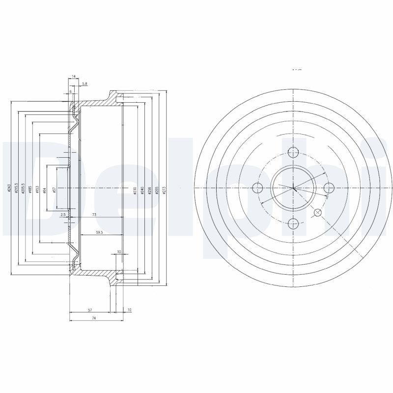 DELPHI BF103 Brake Drum