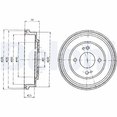 Brake Drum DELPHI BF208