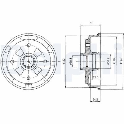 Brake Drum DELPHI BF263