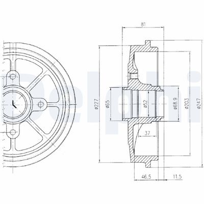 Brake Drum DELPHI BF393