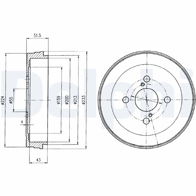 DELPHI BF411 Brake Drum