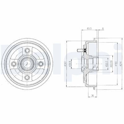 Brake Drum DELPHI BF434