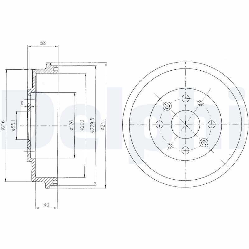 DELPHI BF456 Brake Drum