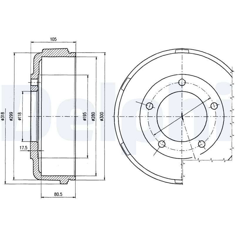 DELPHI BF478 Brake Drum