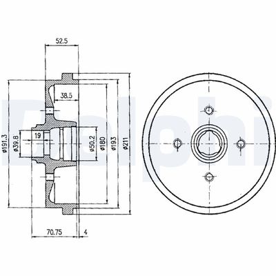 Brake Drum DELPHI BF96