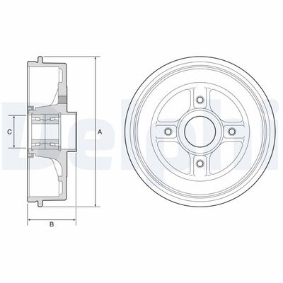 Brake Drum DELPHI BFR595