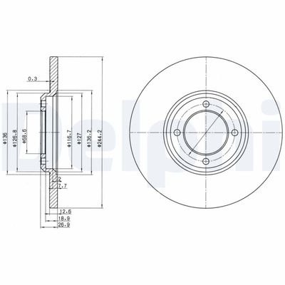 Brake Disc DELPHI BG2061