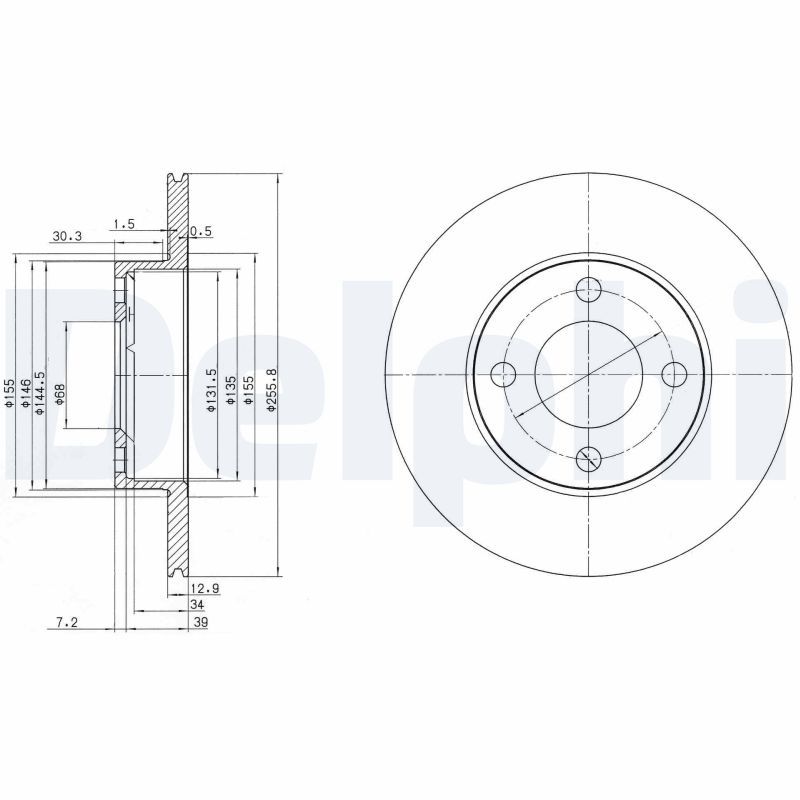 DELPHI BG2215 Brake Disc