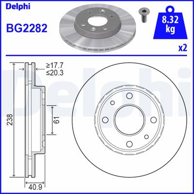 Brake Disc DELPHI BG2282