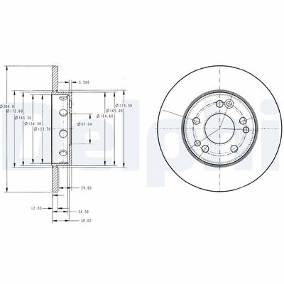 Brake Disc DELPHI BG2314