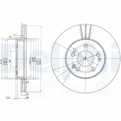 Brake Disc DELPHI BG2345