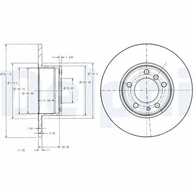 Brake Disc DELPHI BG2430