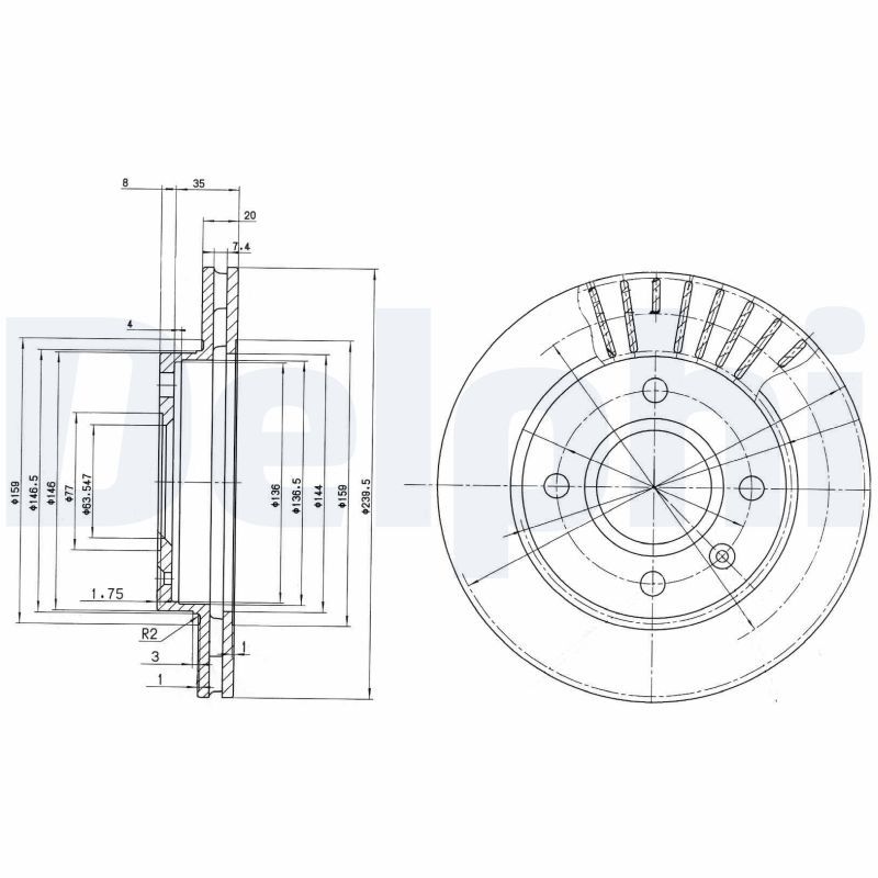 DELPHI BG2440C Brake Disc