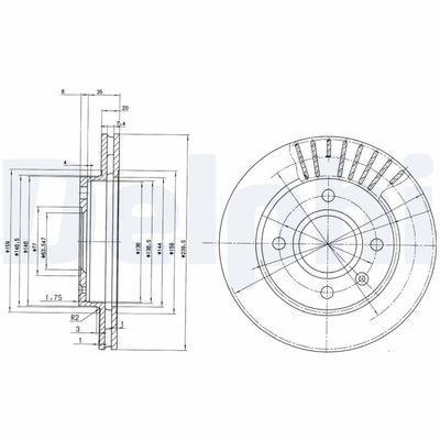 Brake Disc DELPHI BG2440C