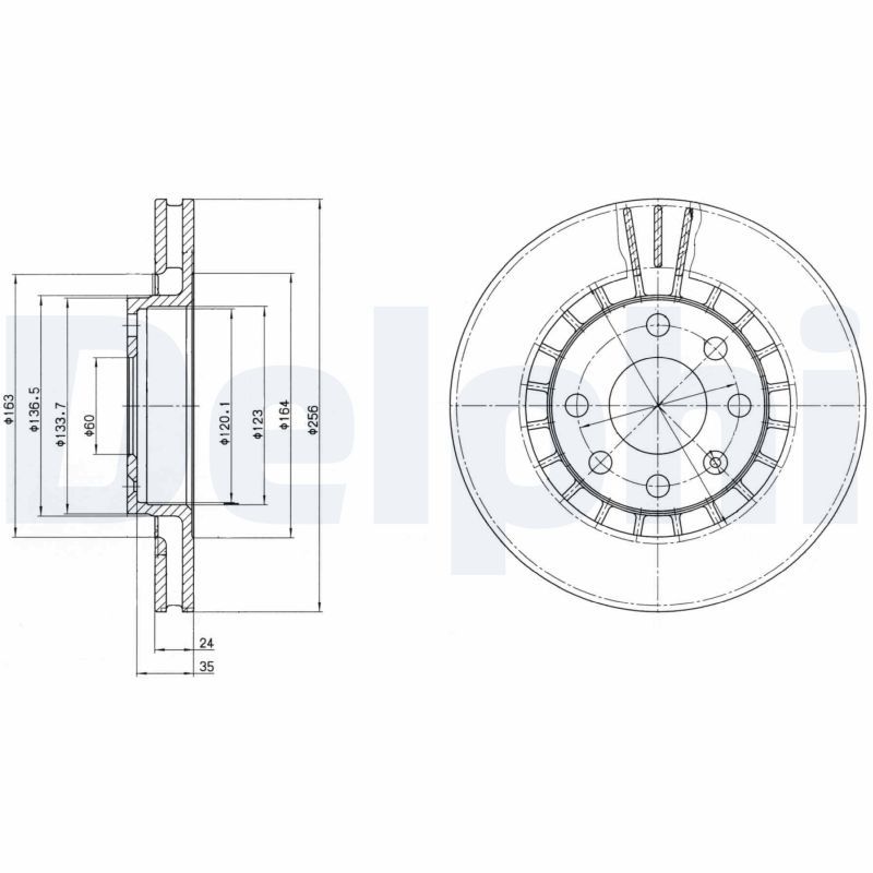 DELPHI BG2443 Brake Disc